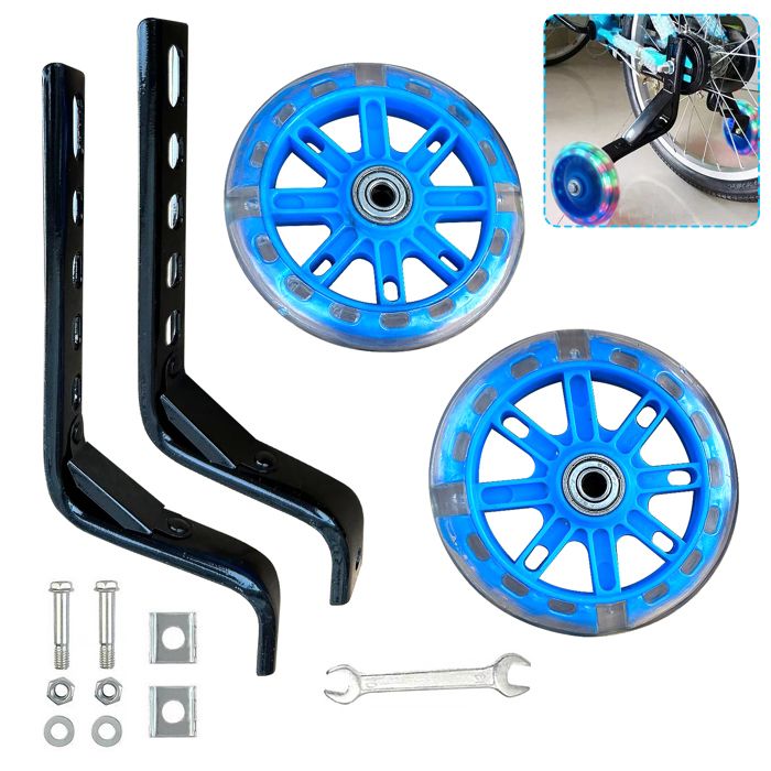 Wozwe Stabilisateur Roue Velo Enfant Roues Arrieres pour Velo Enfant Roues Auxiliaires d entrainement de Velo Bleu Cdiscount Sport