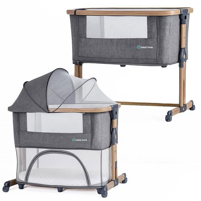 BEBE2LUXE Berceau évolutif 3 en 1 Leo – Cododo réglable Lit bébé sécurisé Parc modulable de la Naissance à 36 Mois en Mode Parc