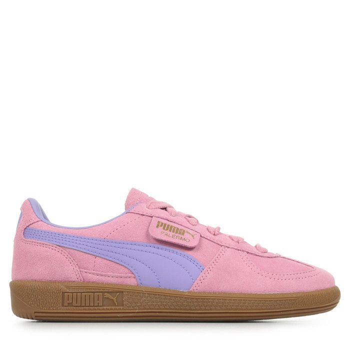 5986 Baskets fille - PUMA Palermo Jr - Rose - Cuir - Lacets