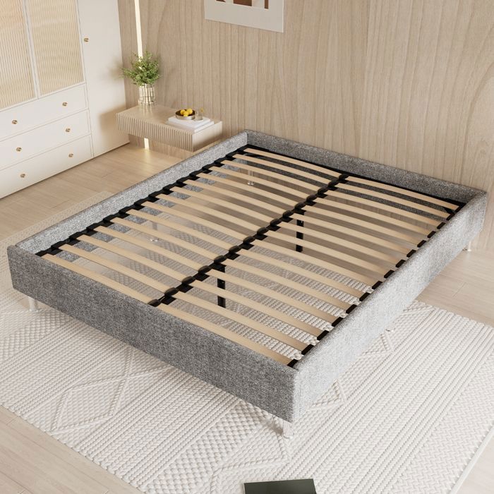 Lit Enfant 140x190 Cm Avec Barrière - Style Montessori, Motif étoiles/lunes, Pin Massif, Blanc