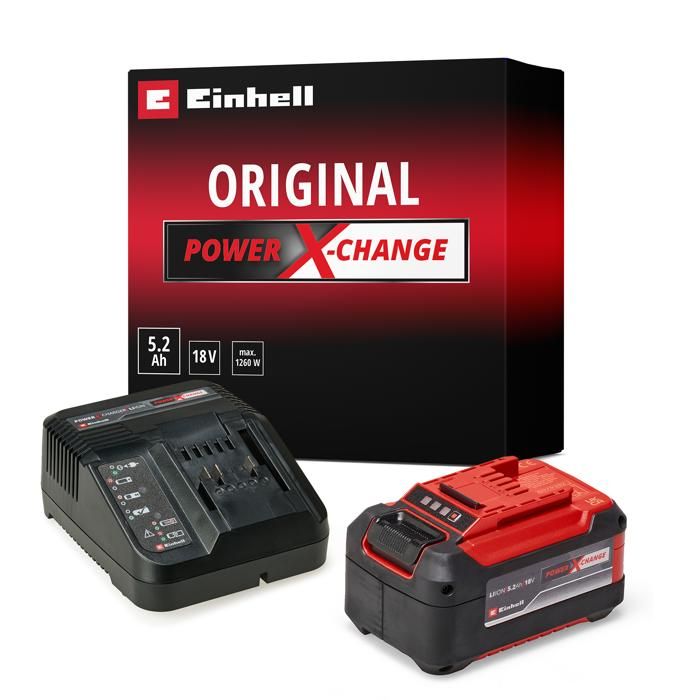 Einhell Starter Kit 5 2 Ah PXC (Lithium-Ion 18V 1 chargeur + 1 batterie 5 2 Ah)