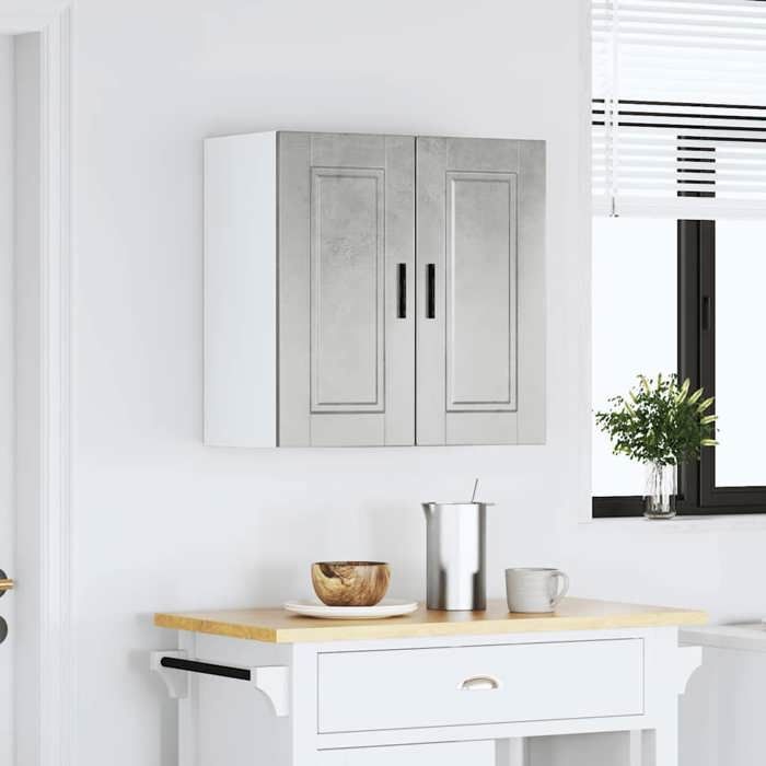 Armoire murale de cuisine - STAR - Buffet Salon Meuble Cuisine Porto - gris béton - bois dingénierie LL367