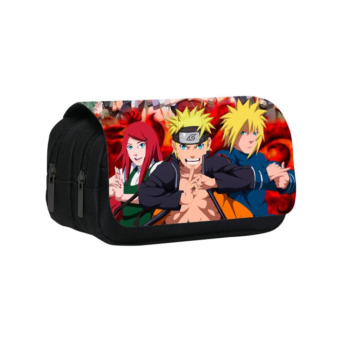 Sac Naruto Trousse Scolaire Naruto Safta - Moyenne, Poignée, Adaptable Chariot, 26x12x15 Cm, Noir