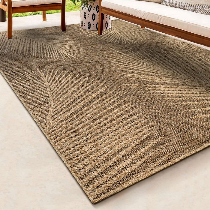 the carpet Kansas Tapis dintérieur et dextérieur de aspect jute résistant aux intempéries Nature 80 x 150 cm (5028)