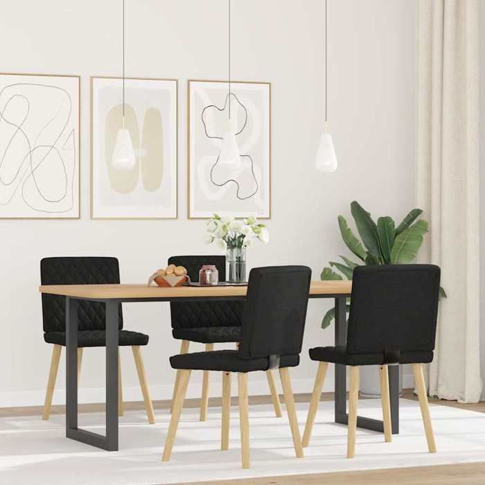 (SOLDES JUILLET)Chaises à manger 4 PCS - UU - Scandinave Fauteuil salon - noir tissu FR13315223