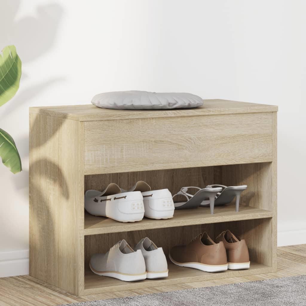 Brun Banc à chaussures - Meuble d’entrée pour Couloir/salon - Chêne sonoma 60x30x45 cm - Bois d’ingénierie @sale16038