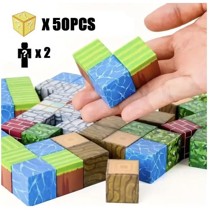 Blocs Magnétiques 150 Pièces - Jouets éducatifs Enfants 3-6 Ans - Cubes Aimantés STEM Montessori - Cadeau Garçon Fille
