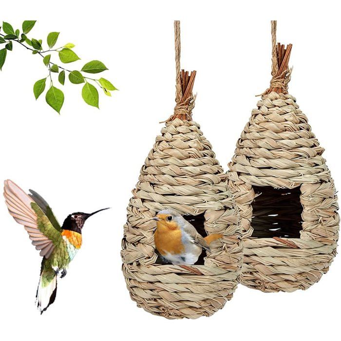 Nichoirs à Oiseaux 2 Pièces Nichoirs à Oiseaux Sauvages Nest Oiseau Fait à La Main Maison doiseau Suspendue pour Les Label
