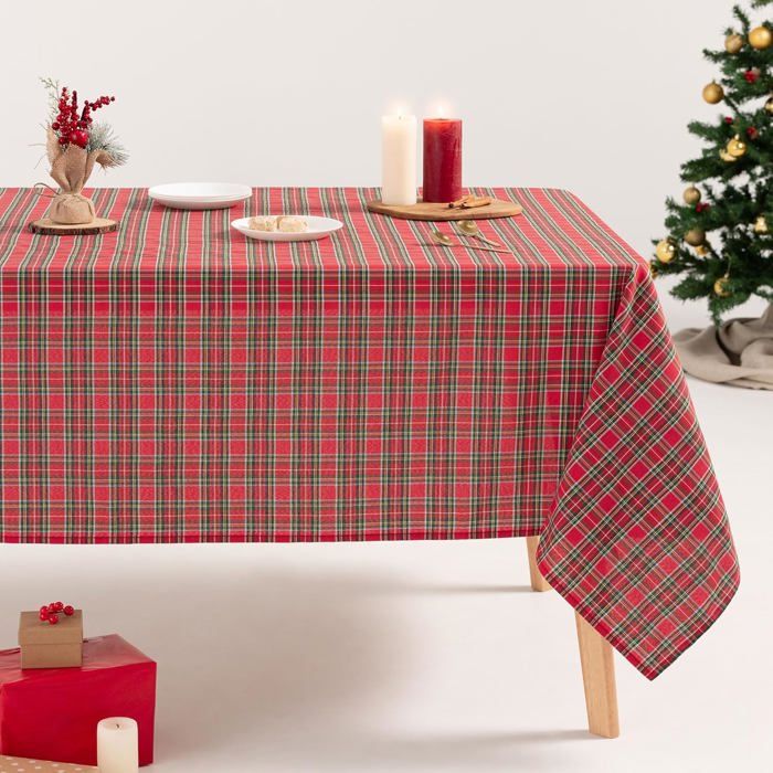 Nappe De Noël Rouge Plaid Nappe Décorations De Noël Polyester Rectangle Nappes à Carreaux Tartan écossais Nappe Plaid Pour Noël D | BE