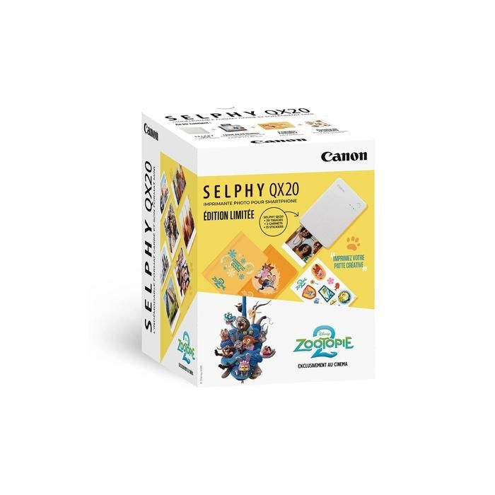 Kit Imprimante Photo Canon Selphy QX20 Edition Zootopie 2 Sable + Papier + 2 carnets + Stickers - vue 3