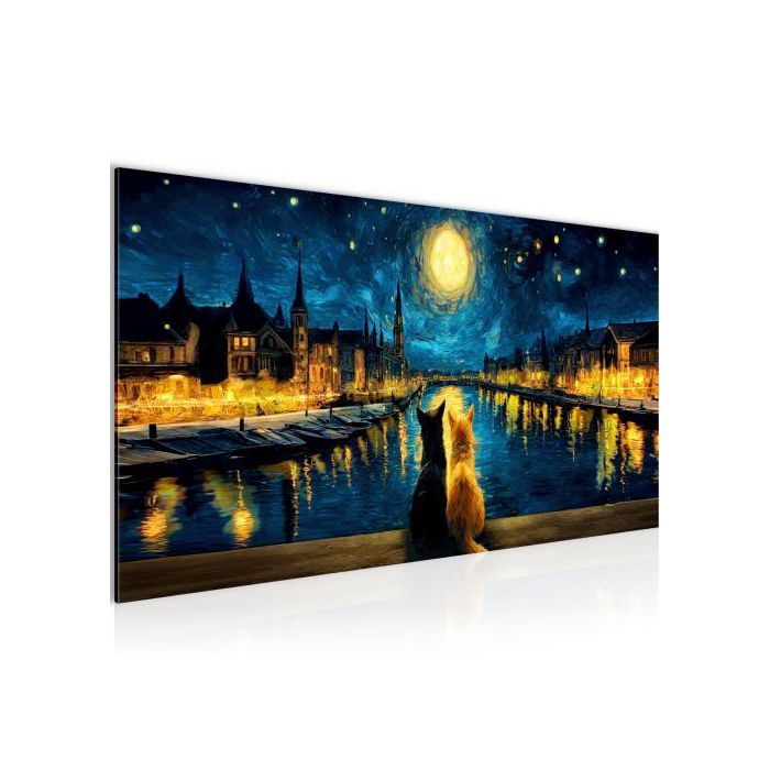 Runa Art Tableau Decoration Murale Animaux 100L x 40l cm Moderne Toile non tissée Bleu nuit Salon Bureau Chiens 058412a Runa Art Tableau Decoration Murale Animaux 100L x 40l cm Moderne Toile non tissée Bleu nuit Salon Bureau Chiens 058412a