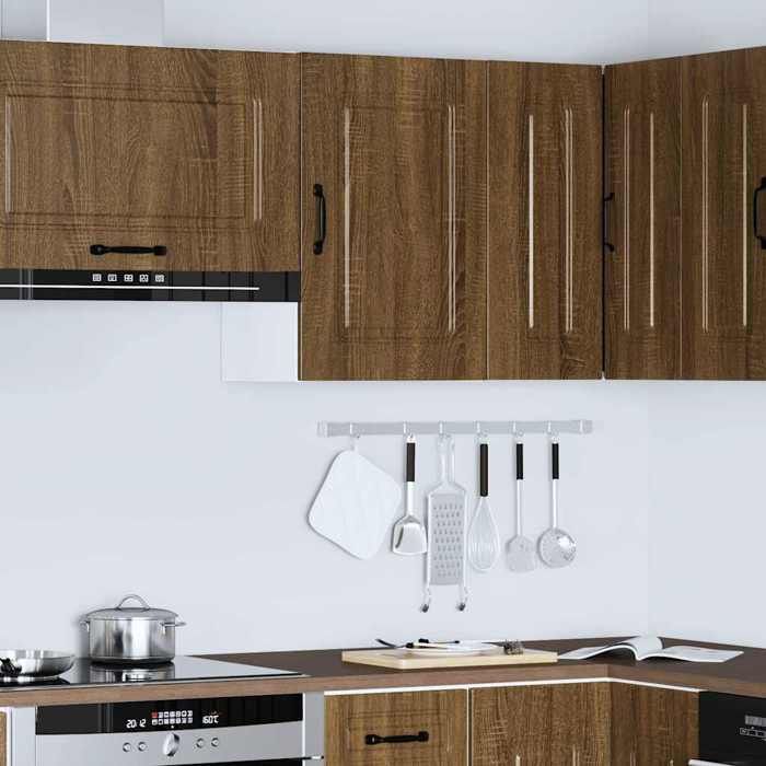 Caisson haut cuisine Brun - LEMON® Meuble mural de cuisine Kalmar - Chêne Marron - Bois dingénierie 963 - Soldes