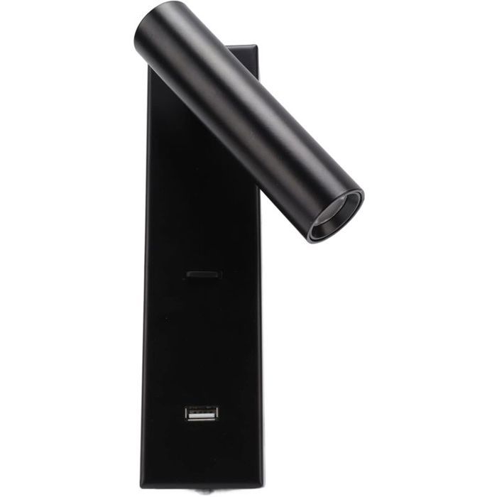 Lampe de Lecture Murale LED Rechargeable - Interrupteur & Port USB - Design Élégant en Alliage Aluminium - Pour Chambre Bureau H