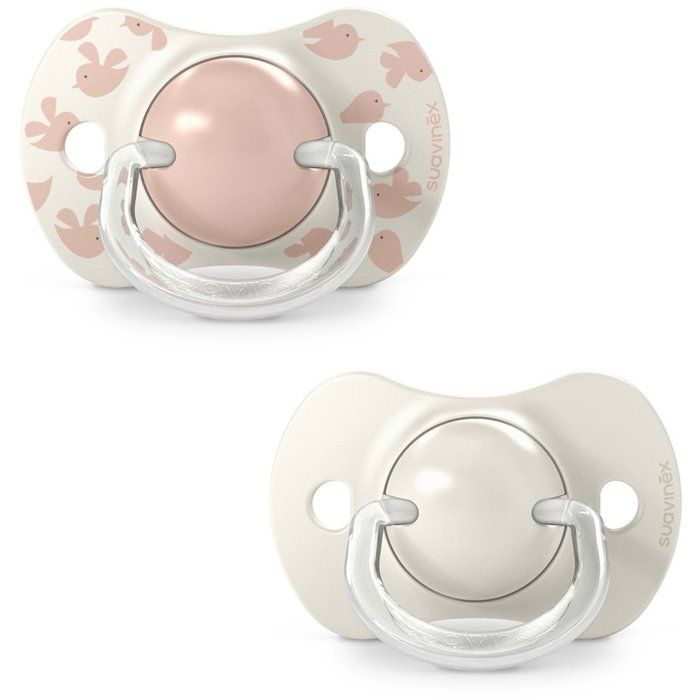 Lot de 2 sucettes symétriques - SUAVINEX - Birdies - SX Pro - 6 à 18 mois - Rose