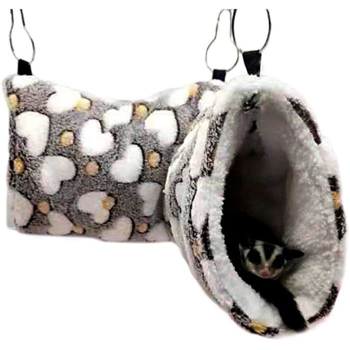 1 tunnel suspendu pour petits animaux hamac balançoire en coton polaire accessoire cage écureuil hamster furet chinchilla .