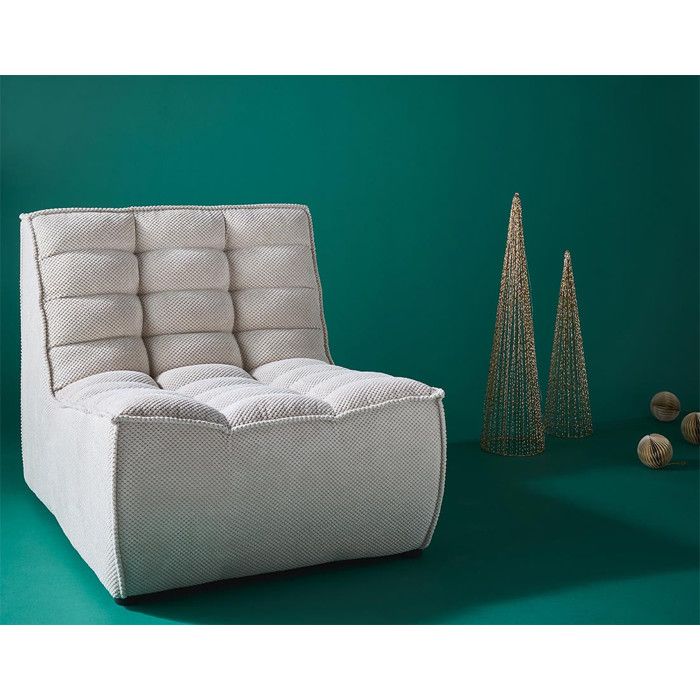 Ellie - fauteuil en velours texturé - Beige