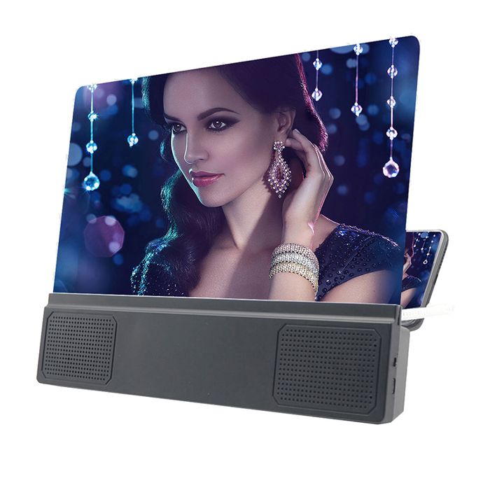 Amplificateur écran téléphone 3D avec haut-parleur support pliable anti lumière bleue bureau