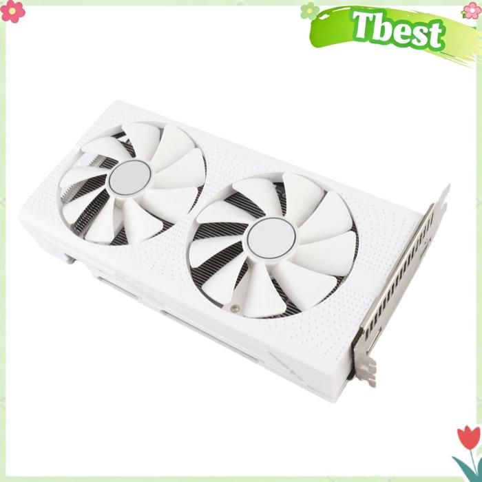 Tbest Carte graphique à double ventilateur Carte Graphique RX470 8 Go GPU GDDR5 256 Bits PCIE 3.0 X16 informatique rangement