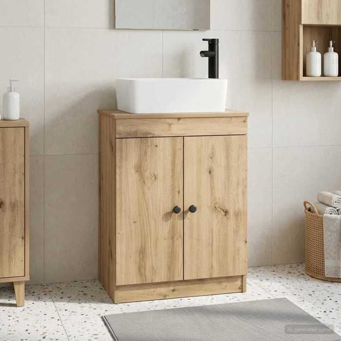 vidaXL Meuble de salle de bain avec évier Chêne artisanal 890137