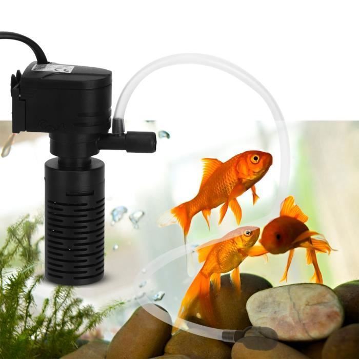 Pompe de filtre daquarium - Mini-pompe anti-aspiration - ABS - Noir - Pour poissons deau froide Heerico