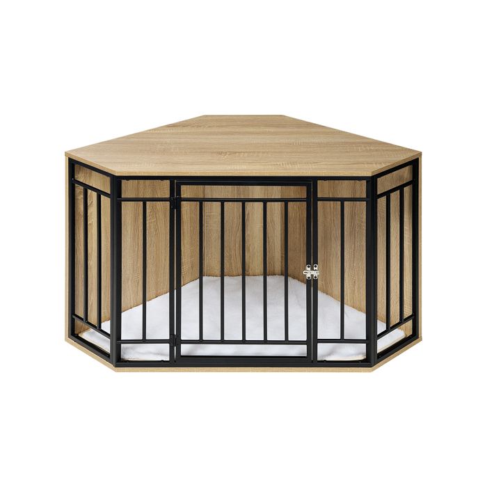 EUGAD Cage dangle pour chien niche intérieure 111x60x67 cm avec porte verrouillable et coussin polaire