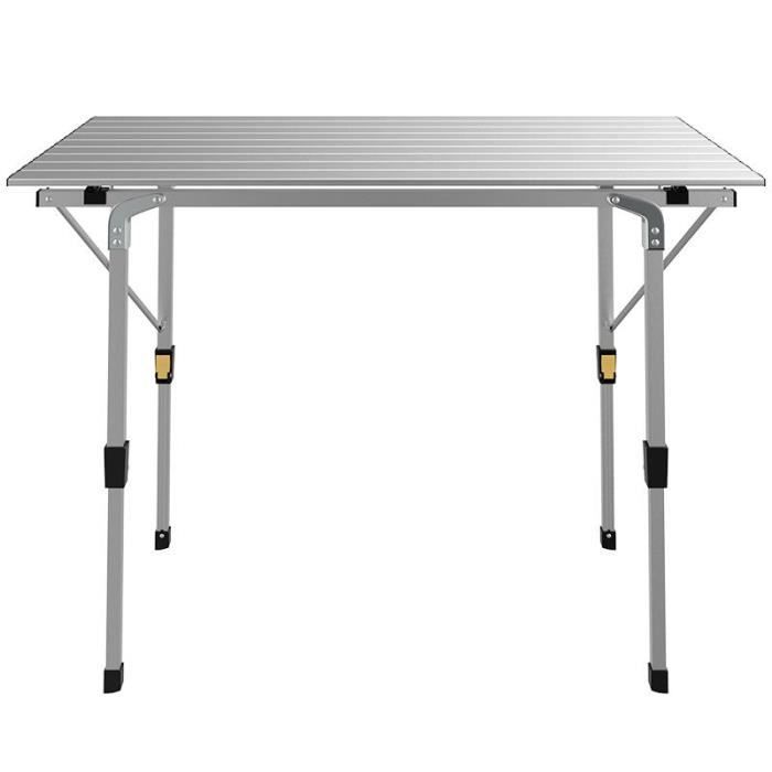 Anself Jeu de table de camping pliable avec 4 tabourets Aluminium