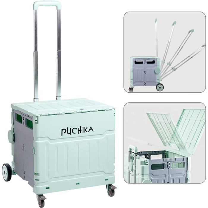 Carrello Spesa Pieghevole Jumbo, Portata 158 Kg, Doppio Cestello, Ruote 360°, Per Trasporto Di Spese E Bagagli