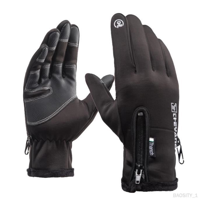 Gants de moto d'hiver Gants d'écran tactile pour le temps froid hommes  femmes gants pour le cyclisme travail conduite Noir L 2 - Cdiscount Auto