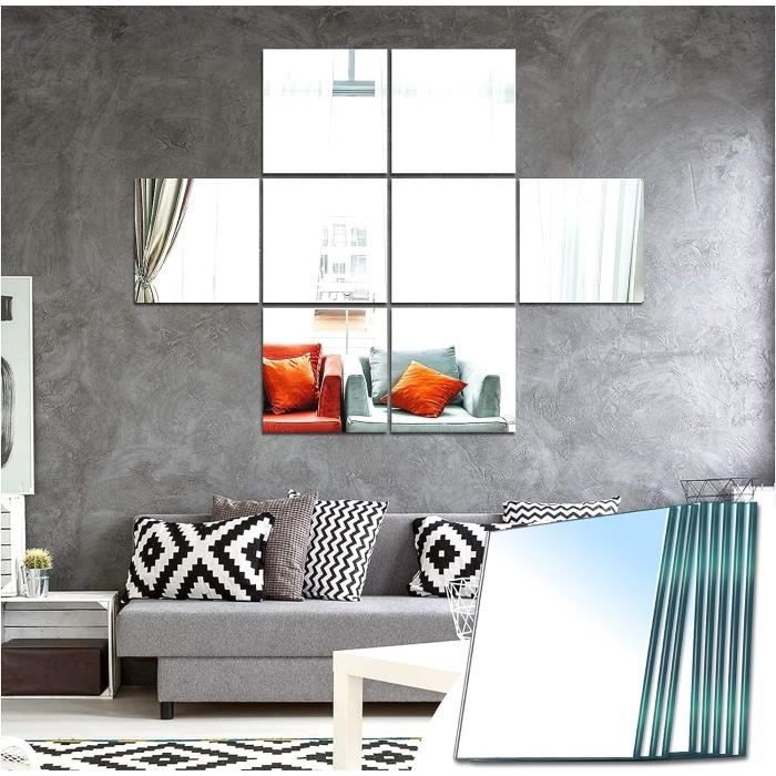 Lot De 4 Miroirs Adhésifs Carrés - 40x40 Cm, Autocollants Forts - Pour Porte, Mur, Décoration Modulable