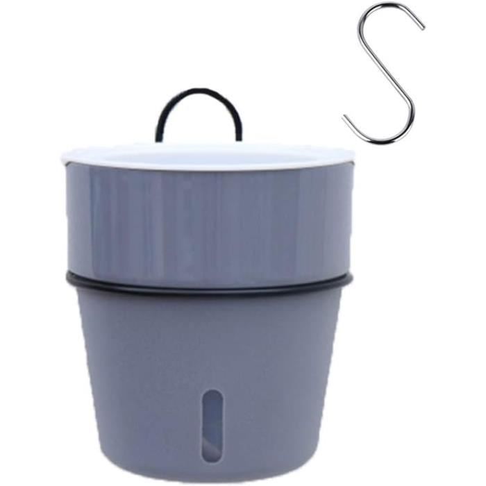 Pot De Fleurs Vase Suspendu Mu00e9tal Suspendu Plante Pots Crochet Balcon Fleur Seau Amovible Pot De