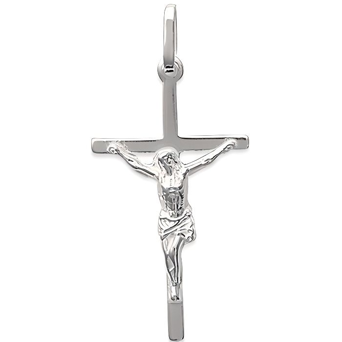 Pendentif Croix avec christ argent massif 925°°° garanti sans nickel