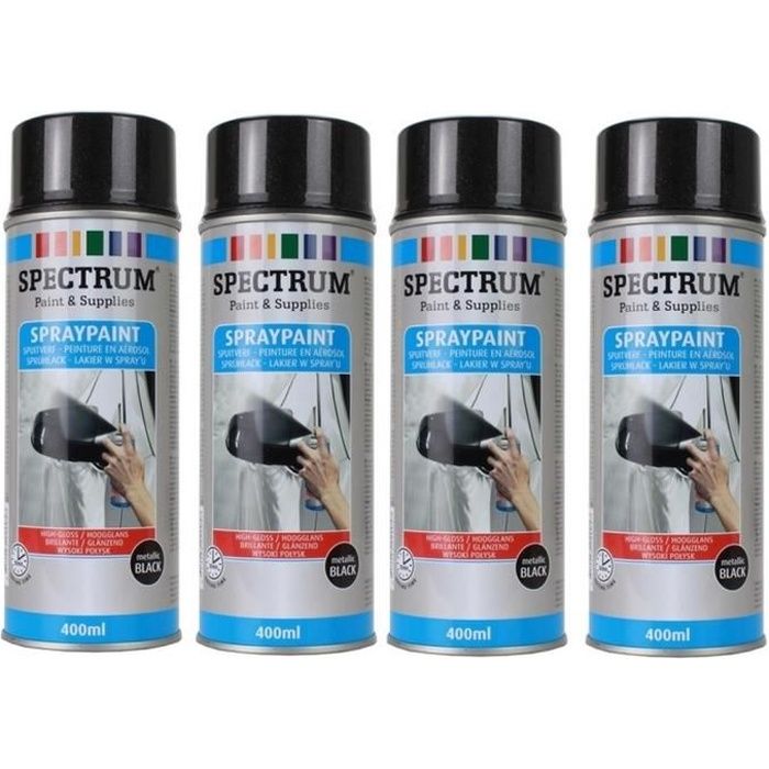 Peinture aerosol noir brillant - Achat / Vente pas cher