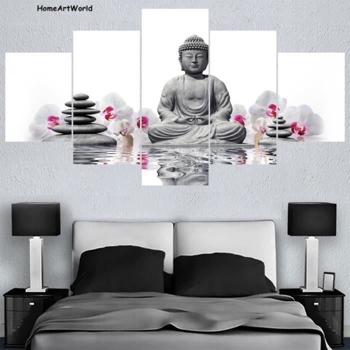 5 Panneaux Bouddha Peintures Pour Chambre Wall Art Home Decor