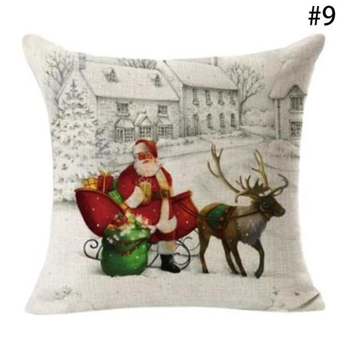 JCAKES Taie D'oreiller Longue Avec Motif Père Noël, Motif Sapin De Noël