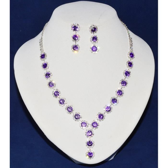 Collier de soirée vintage avec gros pendentif en strass | UK