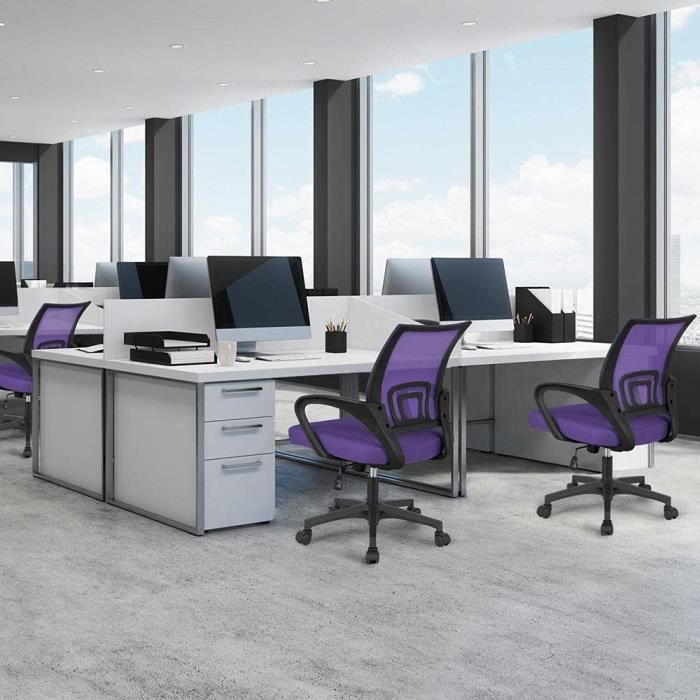 Chaise De Bureau Pivotante En Velours Rose - Hauteur Réglable, Design Ergonomique, Charge Max 113 Kg - 5
