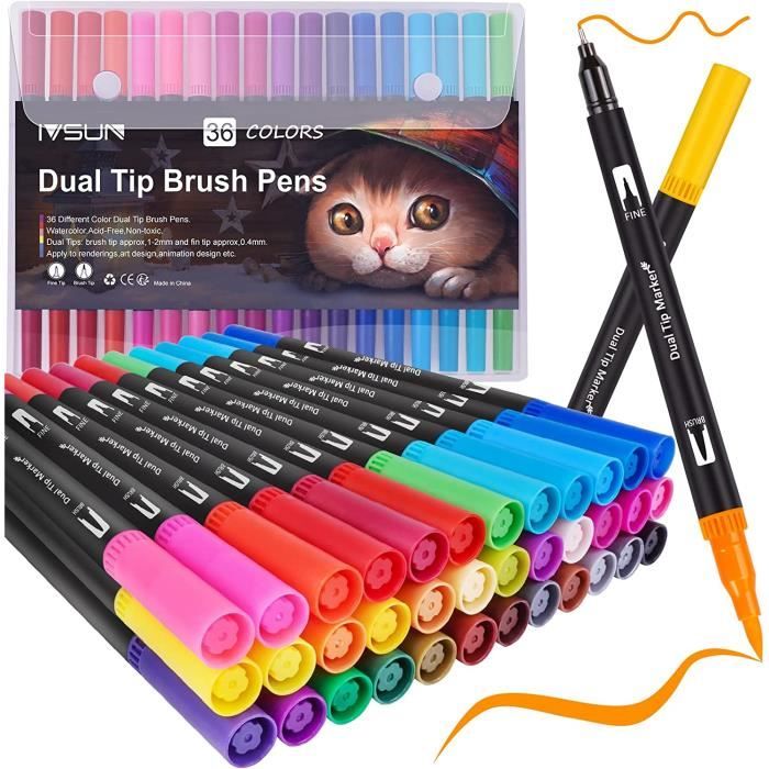 Palette Aquarelle Set De 6 Stylos Pinceaux à Eau PIQIUQIU - Réservoir Remplissable Pour Aquarelle Stylos Pinceaux Rechargeables