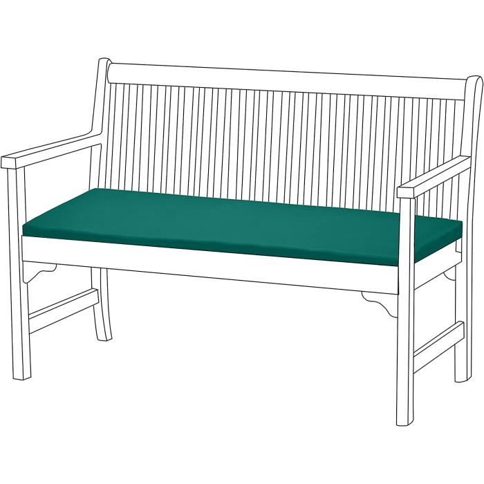 MSNCS Coussin De Banc Extérieur Imperméable 110x40x5 Cm – Éponge Haute Densité Antidérapant, Bleu Marine, Pour Jardin, Terrasse, Balançoire