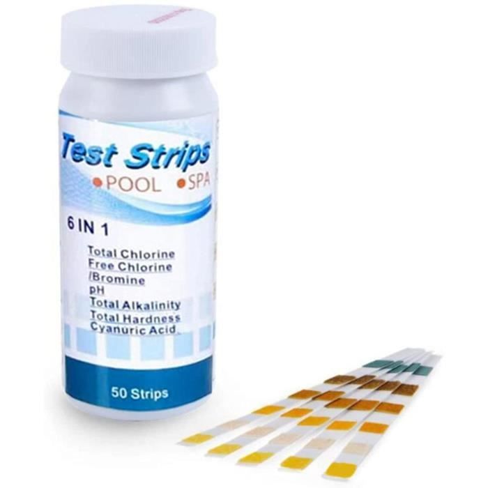 50 Bandes Test PH Et Chlore 2 En 1 - Papier Indicateur Acide Alcalin Pour Eau Et Salive