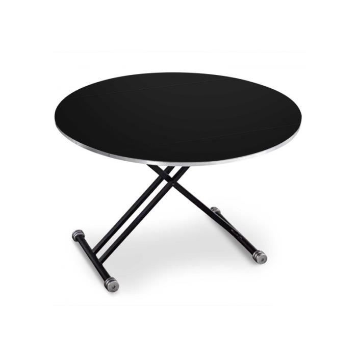Table Basse Relevable Et Extensible Sharo Noir Mat Achat Vente