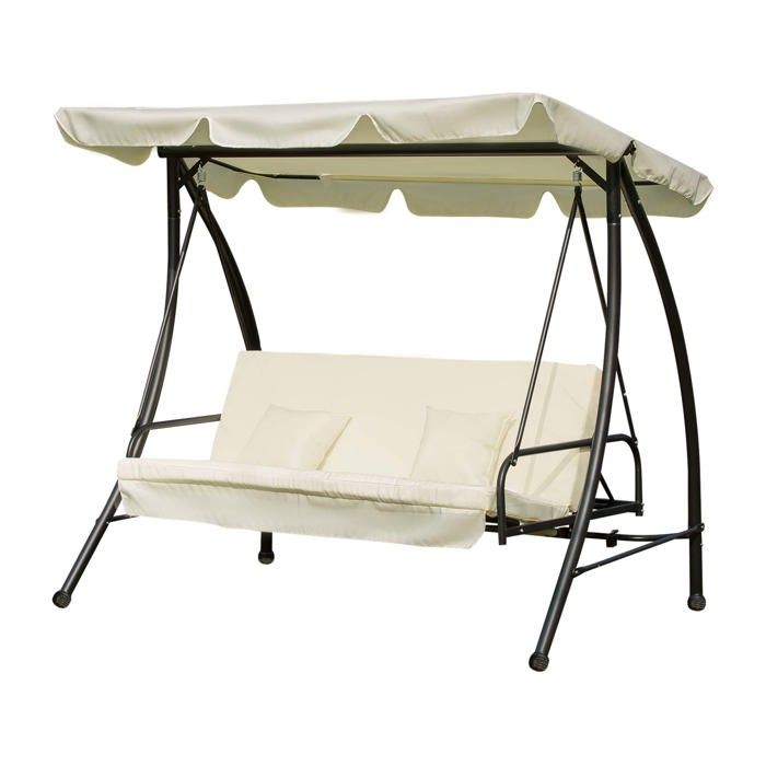 Balancelle De Jardin Convertible 3 Places Grand Confort Inclinaison Toit Reglable Matelas Et Coussins Fournis 2l X 1 25l X 1 7h M Achat Vente Balancelle Outsunny Balancelle De Jardin Cdiscount