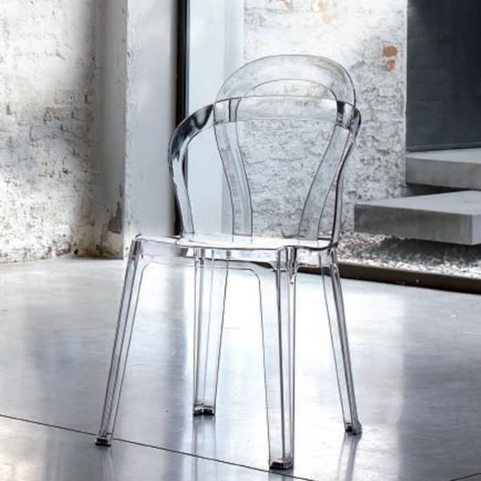 Chaise transparente salle à manger MARIANNE (lot de 4)  Cdiscount Maison