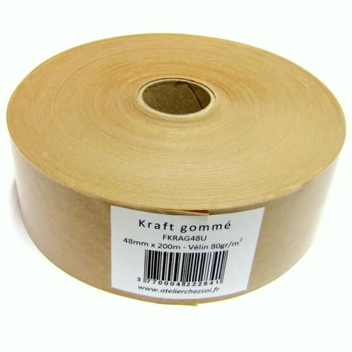 Bande de Kraft gommé Brun uni - 48mm x 200m - Cdiscount Beaux-Arts
