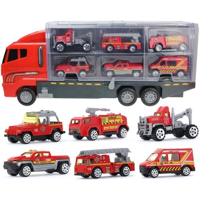 Camion jouet de transport, gros camions de pompiers de sécurité en alliage,  camions de pompiers, cadeaux d'anniversaire - Cdiscount Jeux - Jouets
