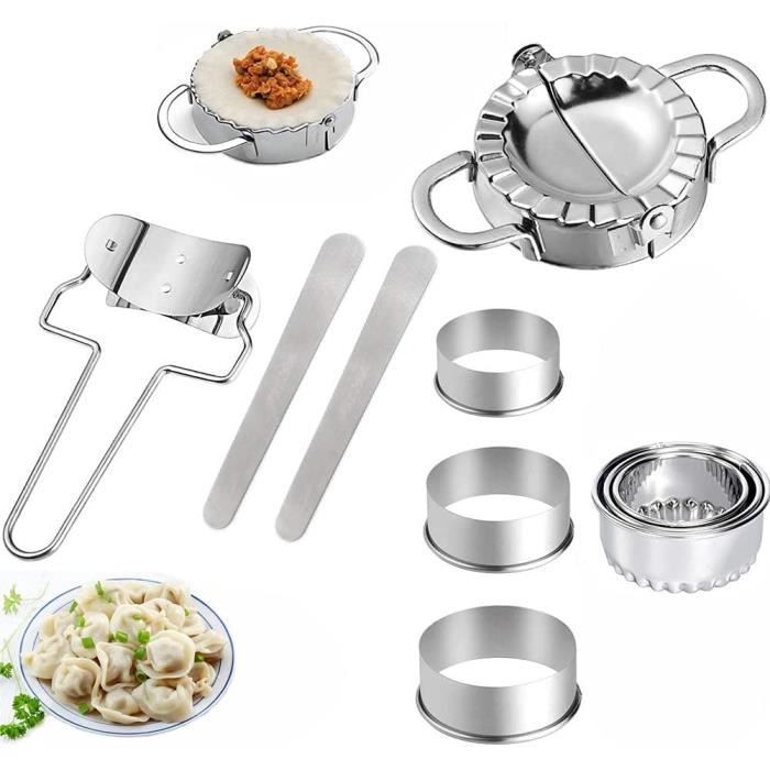 7 Pièces Acier Inoxydable Ravioli Cutter Kit,Moule à Dumplings,Moule Ravioli,Machine à Boulettes