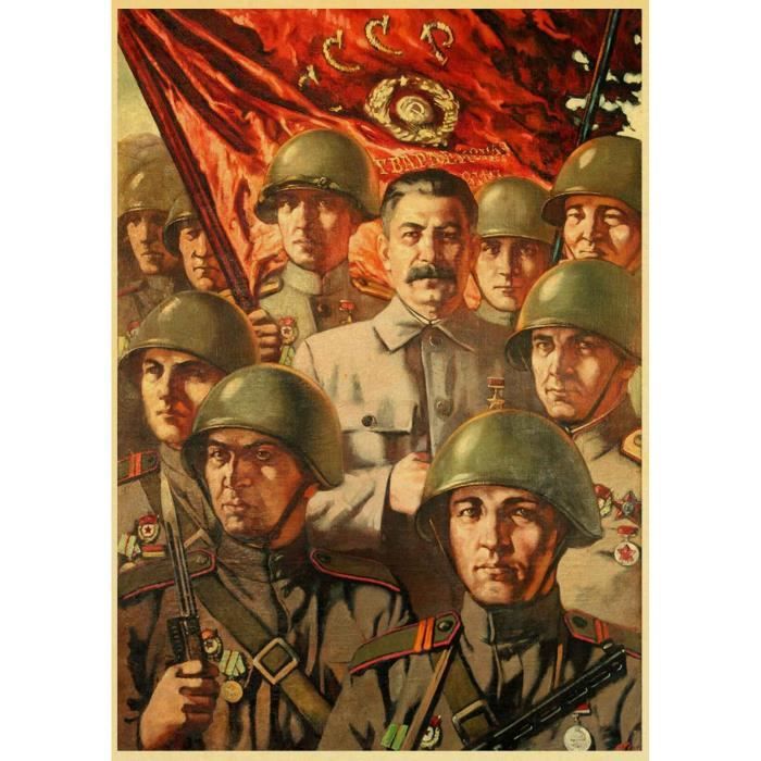 AFFICHE TOILE STALINE CCCP VINTAGE N°15
