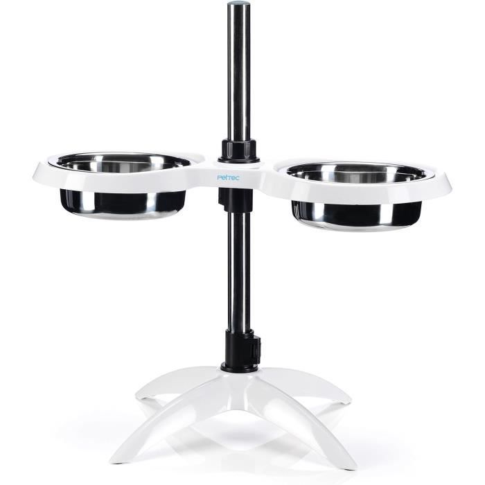 Joytale Support Gamelle Chien Surélevé - Hauteur Réglable 7-45cm - 2 Bols Inox Inclus - Anti-dérapant