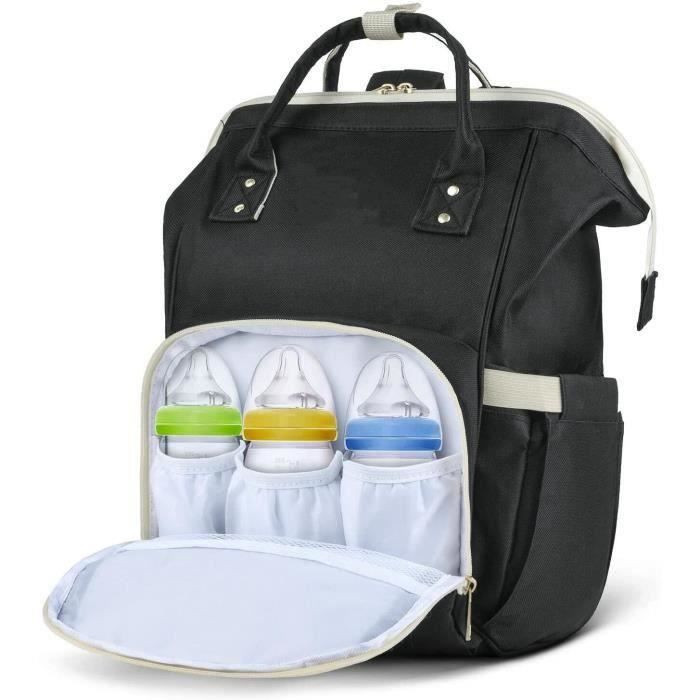 RAINSMORE Sac à Langer Multifonction Beige - Grand Sac à Dos Avec Matelas à Langer Inclus