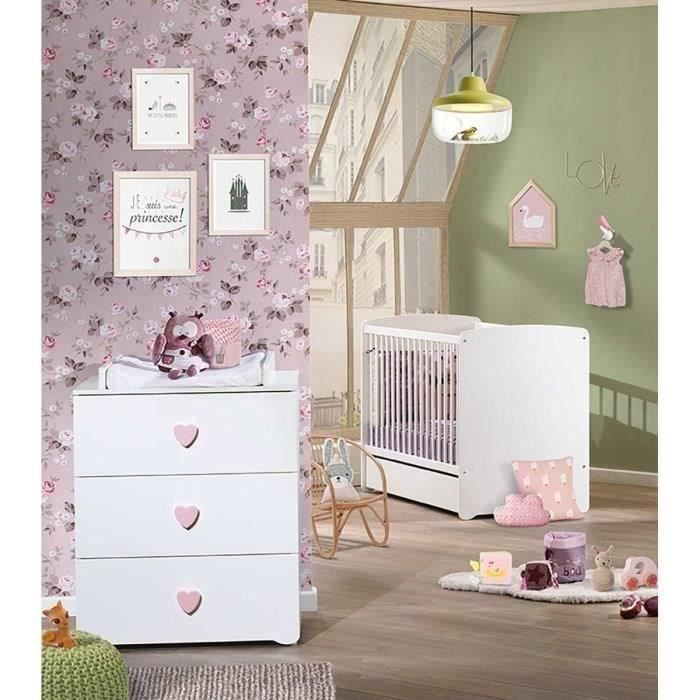 Chambre bébé duo Basic boule: Lit 120x60 commode à langer Babyprice