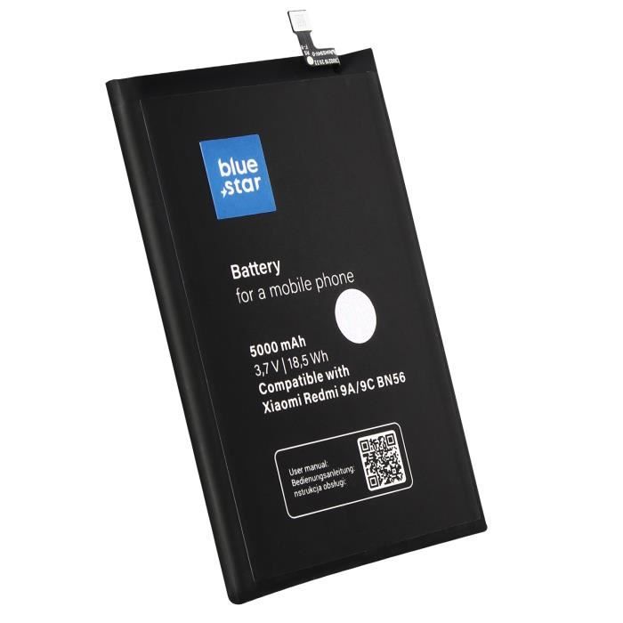 Batterie interne 5000mAh Blue Star BN56 pour Xiaomi Redmi 9A / 9C et Poco M2 Pro - Noir